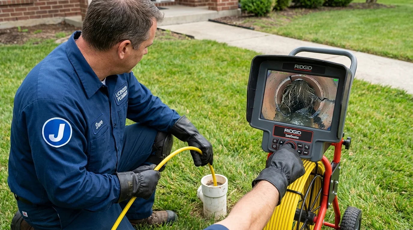 Sewer camera inspection being performed by Johns Plumbing LLC in Calimesa